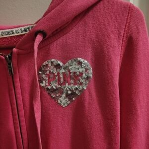 Victoria's Secret Pink Hoodie with Silver Heart
